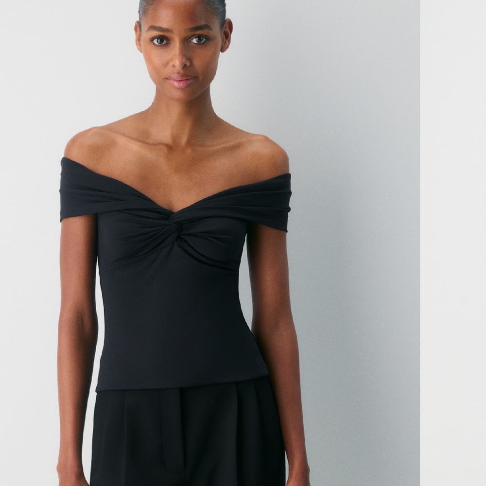 Aritzia Black Off-Shoulder Blouse